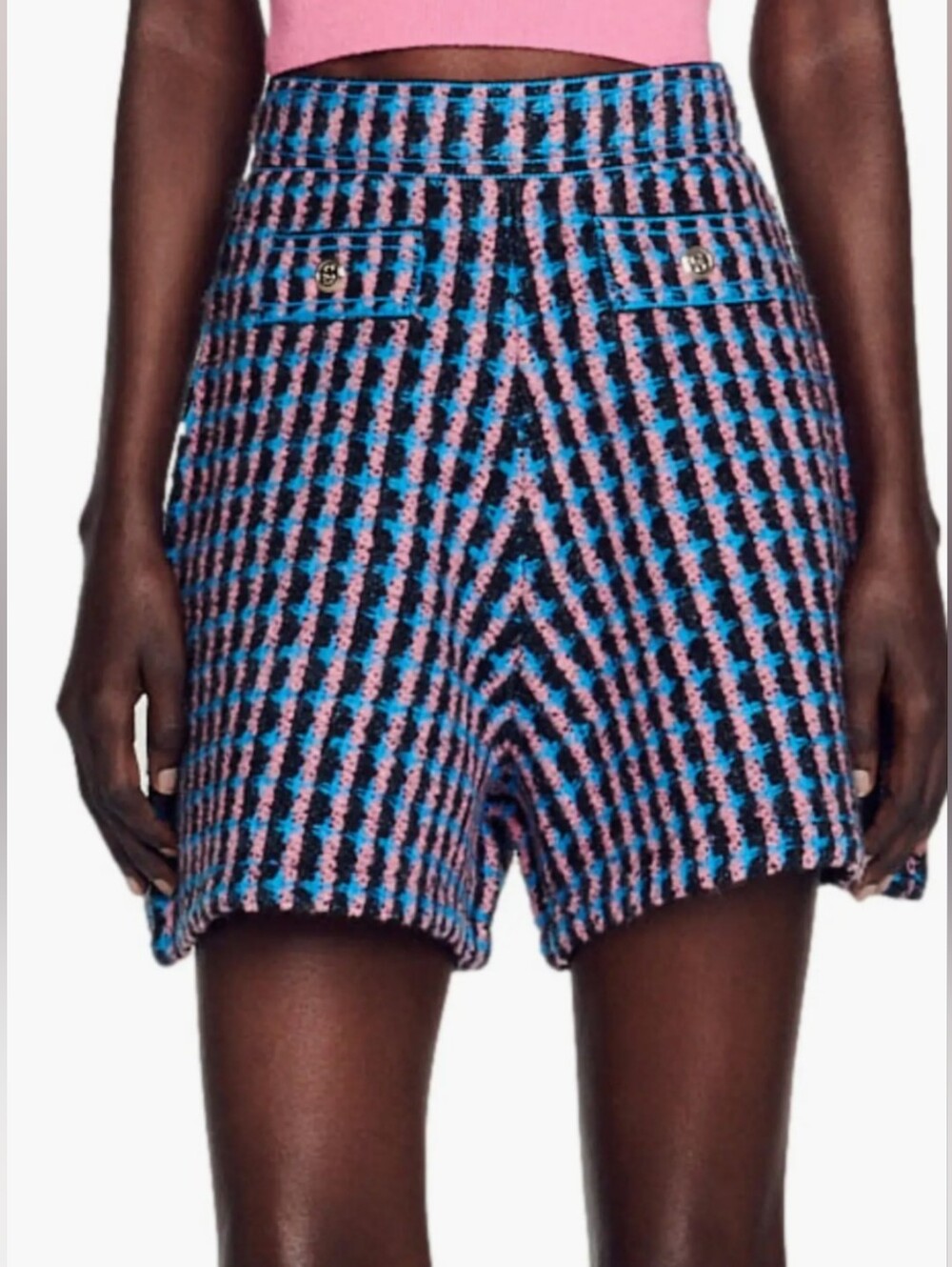 Sandro Gilo High Waist Tweed Shorts